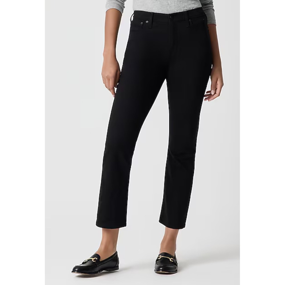 J. Crew Flare crop black jean in all-day stretch‎ size 4 (27)